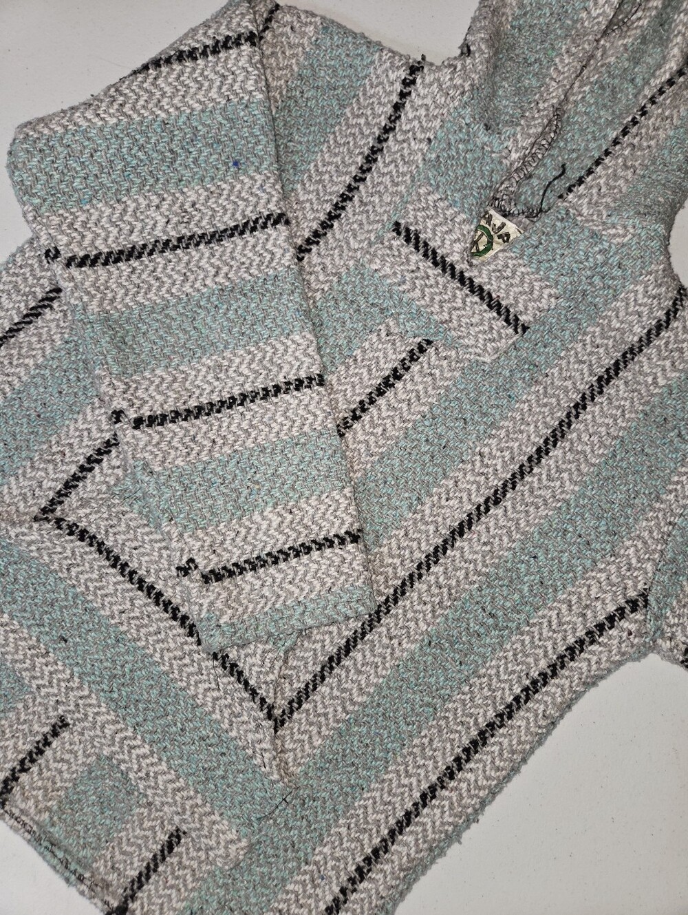 Baja Joe by Earth Ragz woven striped baja pullover hoodie small